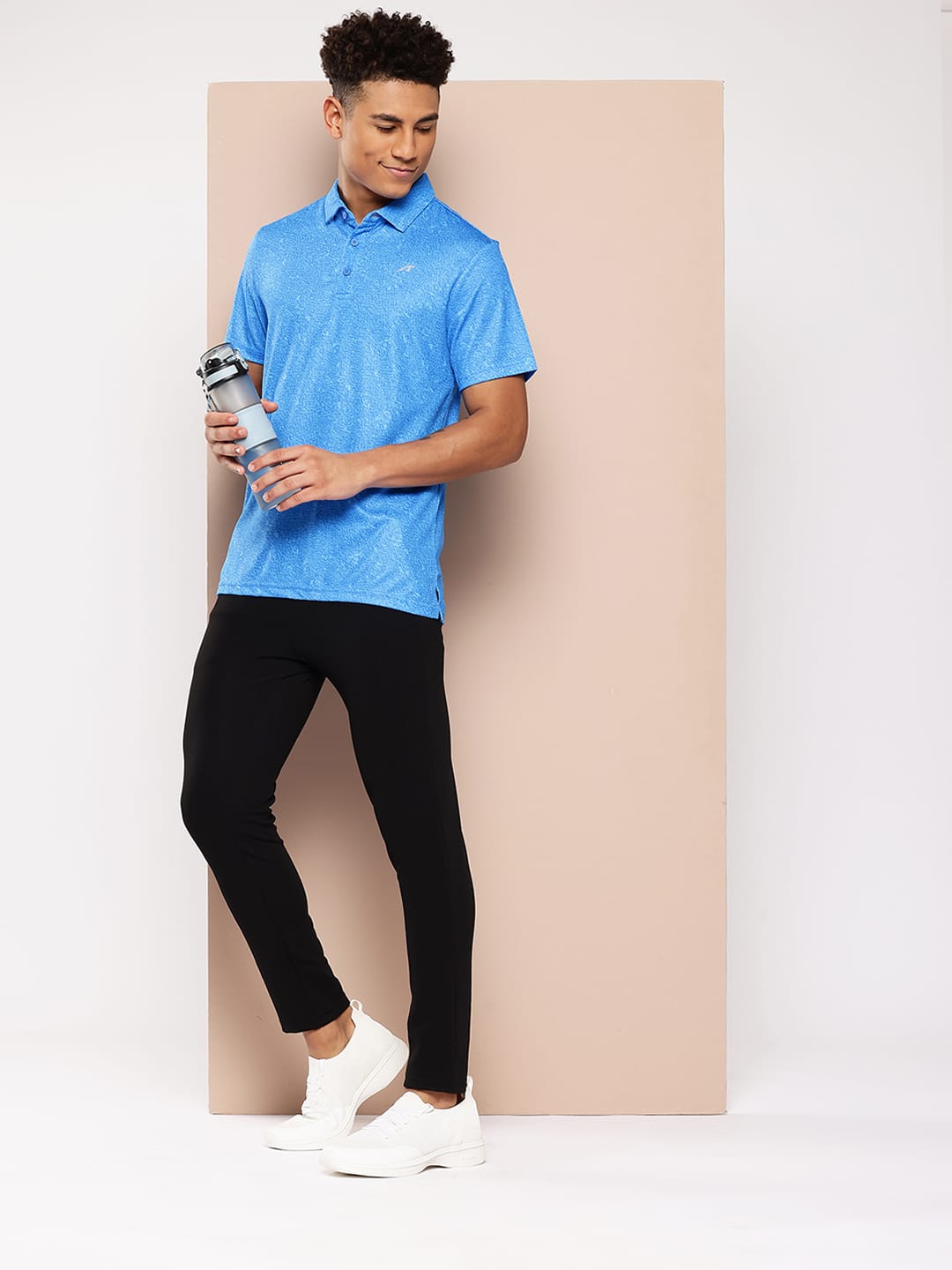 Alcis Men Blue Printed Polo Collar Golf T-Shirt