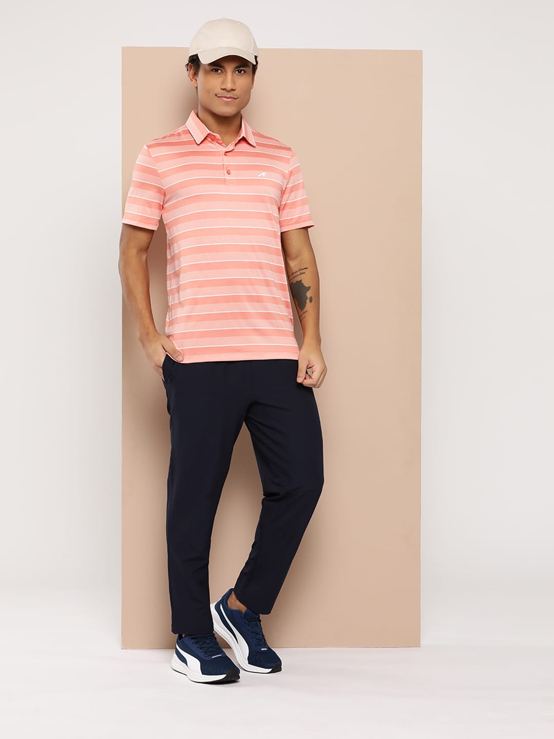 Alcis Men  Pink Regular Fit Country Club Polo Tee