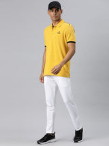 Alcis Men Yellow Polo Collar T-shirt