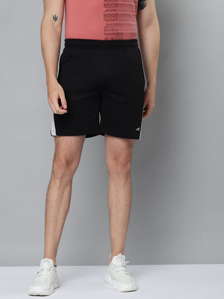 Alcis Men Black Slim Fit Training or Gym Sports Shorts | Alcis