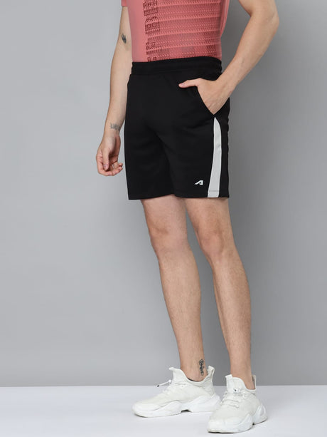 Alcis Men Black Slim Fit Training or Gym Sports Shorts | Alcis