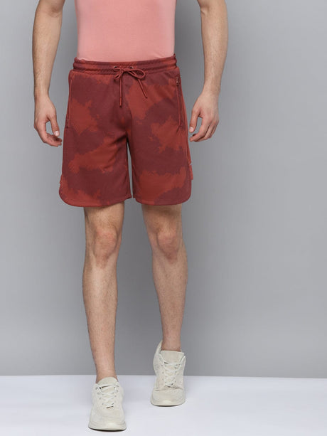 Alcis Men Rust Red Slim Fit Training or Gym Sports Shorts | Alcis