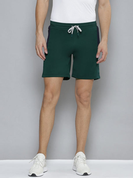 Alcis Men Green Solid Slim Fit Training or Gym Sports Shorts | Alcis