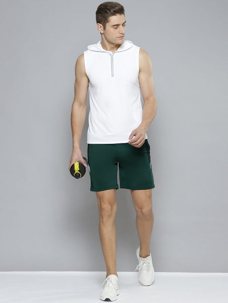 Alcis Men Green Solid Slim Fit Training or Gym Sports Shorts | Alcis