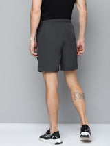 ALCIS Men Charcoal Grey Solid Slim Fit Running Sports Shorts