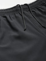 ALCIS Men Charcoal Grey Solid Slim Fit Running Sports Shorts