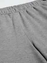 Alcis Men Grey Melange Typography Printed Slim Fit Training or Gym Sports Shorts