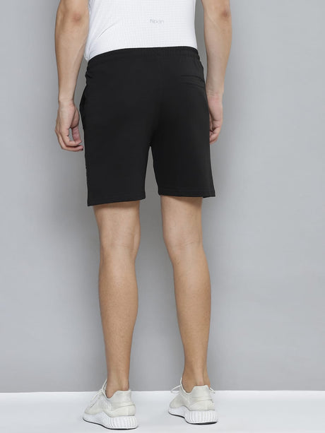 Alcis Men Black Solid Slim Fit Training or Gym Sports Shorts | Alcis