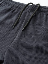 Alcis Men Charcoal Grey Solid Slim Fit Running Shorts