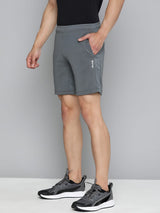 Alcis Men Grey Slim Fit Training or Gym Sports Shorts