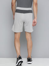 Alcis Men Grey Colourblocked Slim Fit Training or Gym Sports Shorts