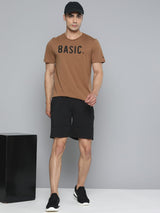 Alcis Men Black Slim Fit Drytech+ Yoga Sports Shorts