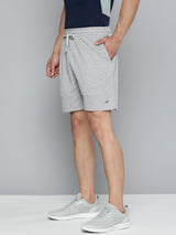 Alcis Men Grey Melange Slim Fit Drytech+ Yoga Sports Shorts