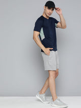 Alcis Men Grey Melange Slim Fit Drytech+ Yoga Sports Shorts