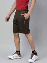 Alcis Men's Olive Anti-Static Slim-Fit Training Shorts