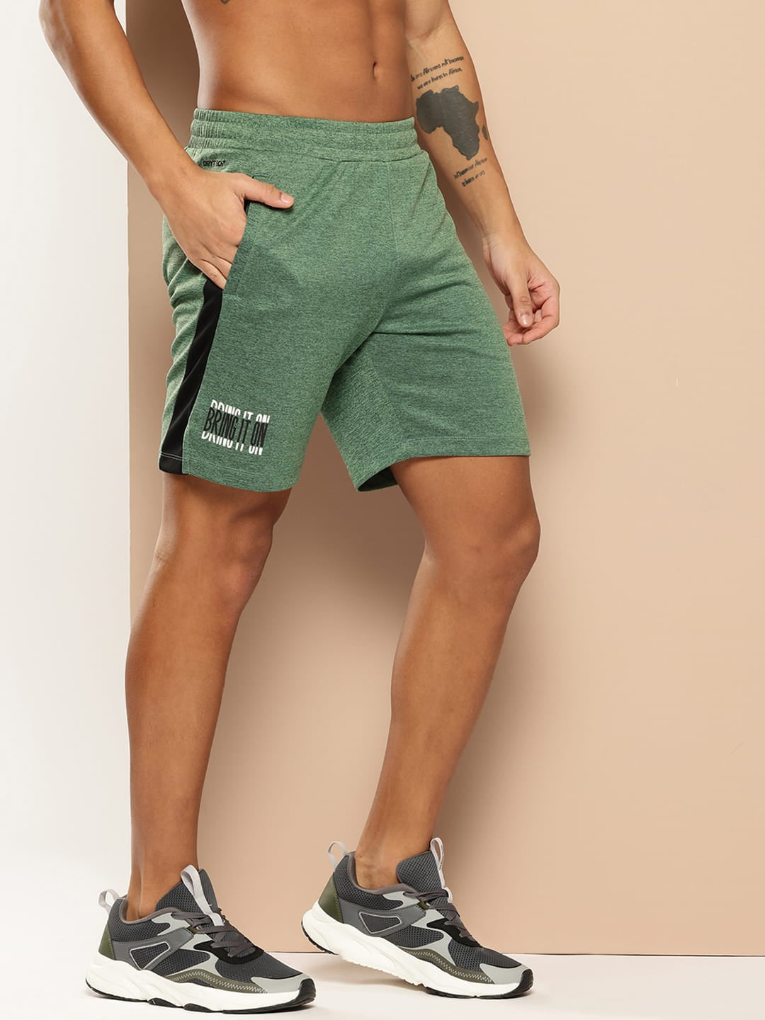 Alcis Men Olive Bring It On Training Shorts