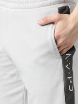 Alcis Men's Steel Grey Soft Touch Slim-Fit Athleisure Shorts
