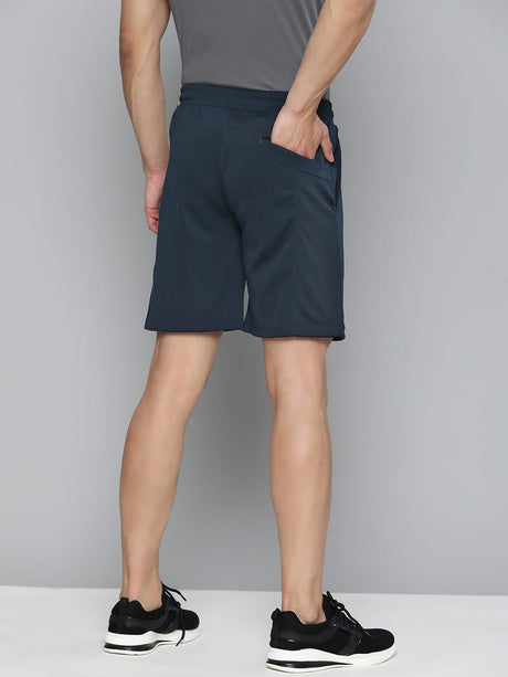 Alcis Men Navy Blue Slim Fit Training or Gym Sports Shorts