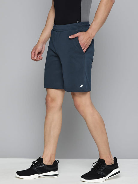 Alcis Men Navy Blue Slim Fit Training or Gym Sports Shorts