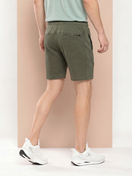 Olive & White Waffle Shorts Pack of 2