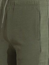 Olive & White Waffle Shorts Pack of 2