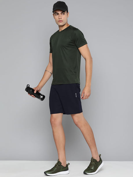 Alcis Men Navy Blue Slim Fit Drytech+ Training or Gym Sports Shorts