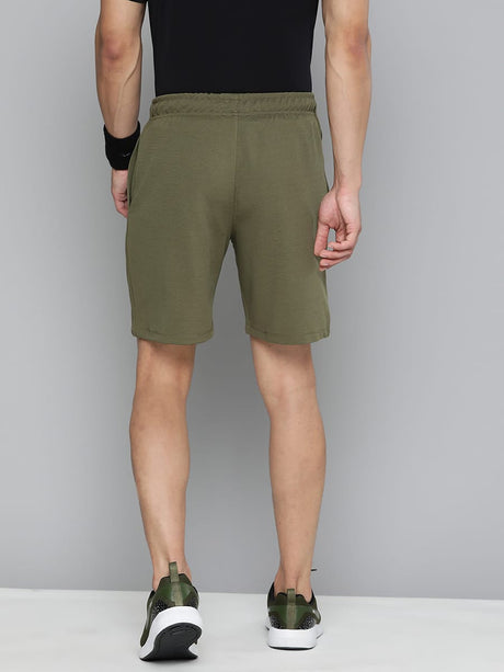Alcis Men Olive Green Slim Fit Drytech+ Training or Gym Sports Shorts