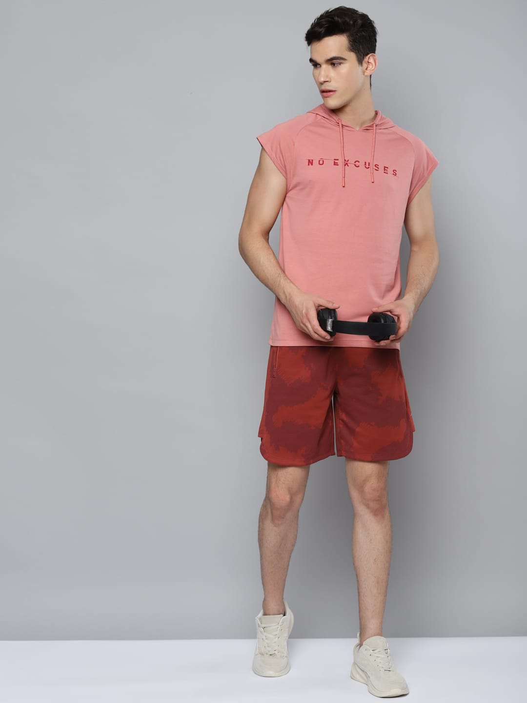 Alcis Men Pink Typography Printed Slim Fit Running Vest