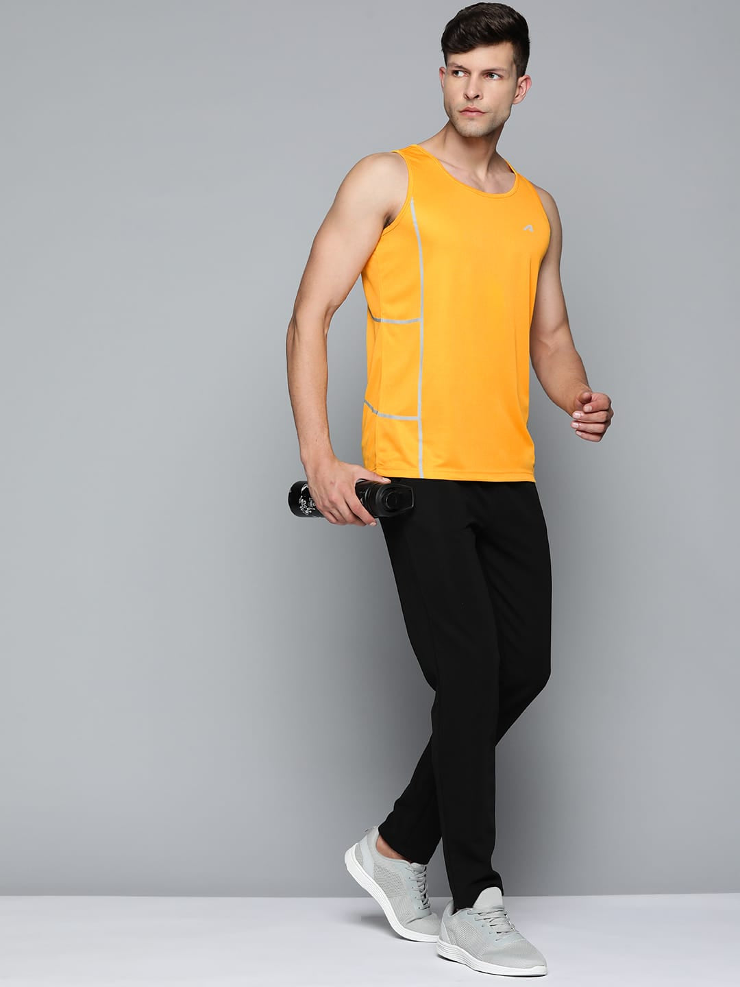 Alcis Men Citrus Yellow Solid T-shirt