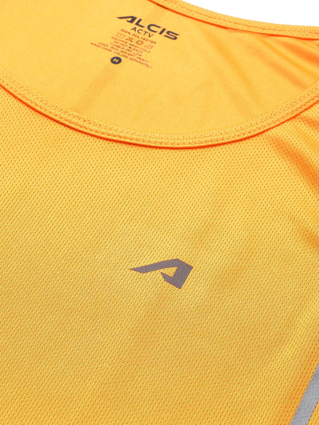 Alcis Men Citrus Yellow Solid T-shirt