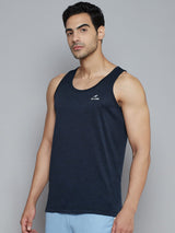 Alcis Men Navy Blue Solid Slim Fit Vest
