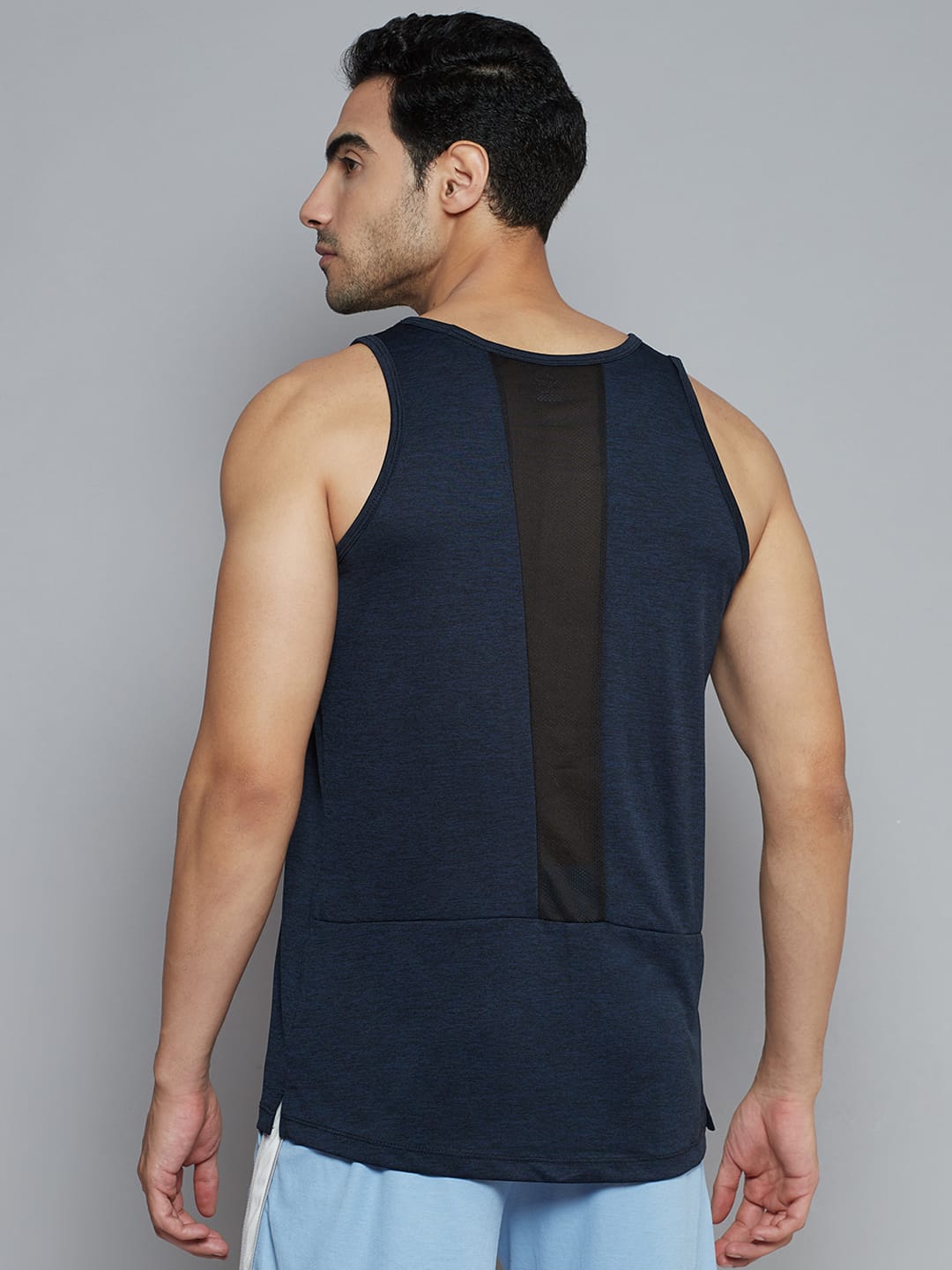 Alcis Men Navy Blue Solid Slim Fit Vest