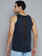Alcis Men Navy Blue Solid Slim Fit Vest