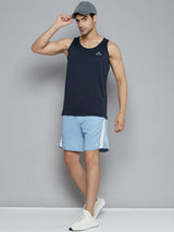 Alcis Men Navy Blue Solid Slim Fit Vest