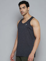 Alcis Men Charcoal Grey Solid Slim Fit Vest