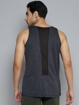 Alcis Men Charcoal Grey Solid Slim Fit Vest