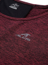 Alcis Men Maroon Solid Slim Fit T-shirt