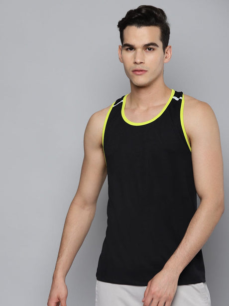 Alcis Men Black Slim Fit Training or Gym T-shirt | Alcis