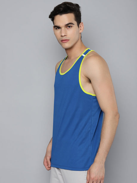Alcis Men Blue Slim Fit Training or Gym T-shirt | Alcis