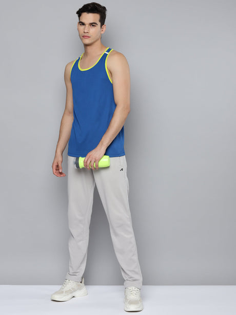 Alcis Men Blue Slim Fit Training or Gym T-shirt | Alcis