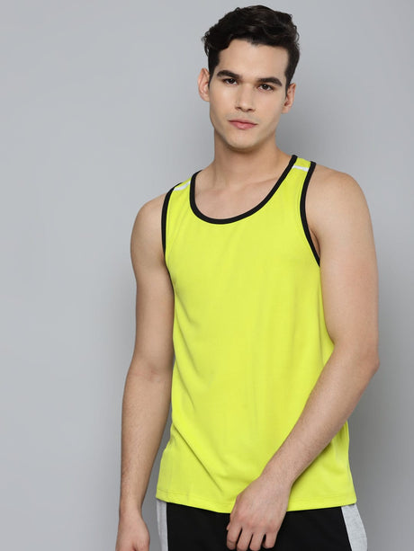 Alcis Men Yellow Slim Fit Training or Gym T-shirt | Alcis