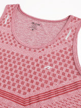 Alcis Men's Red Heather Drytech+ Anti-Static Slim-Fit Round Neck Running T-Shirt