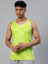 Alcis Men Green  Printed Anti Static Slim Fit T-shirt