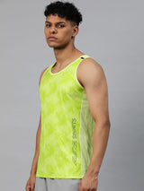 Alcis Men Green  Printed Anti Static Slim Fit T-shirt