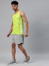 Alcis Men Green  Printed Anti Static Slim Fit T-shirt