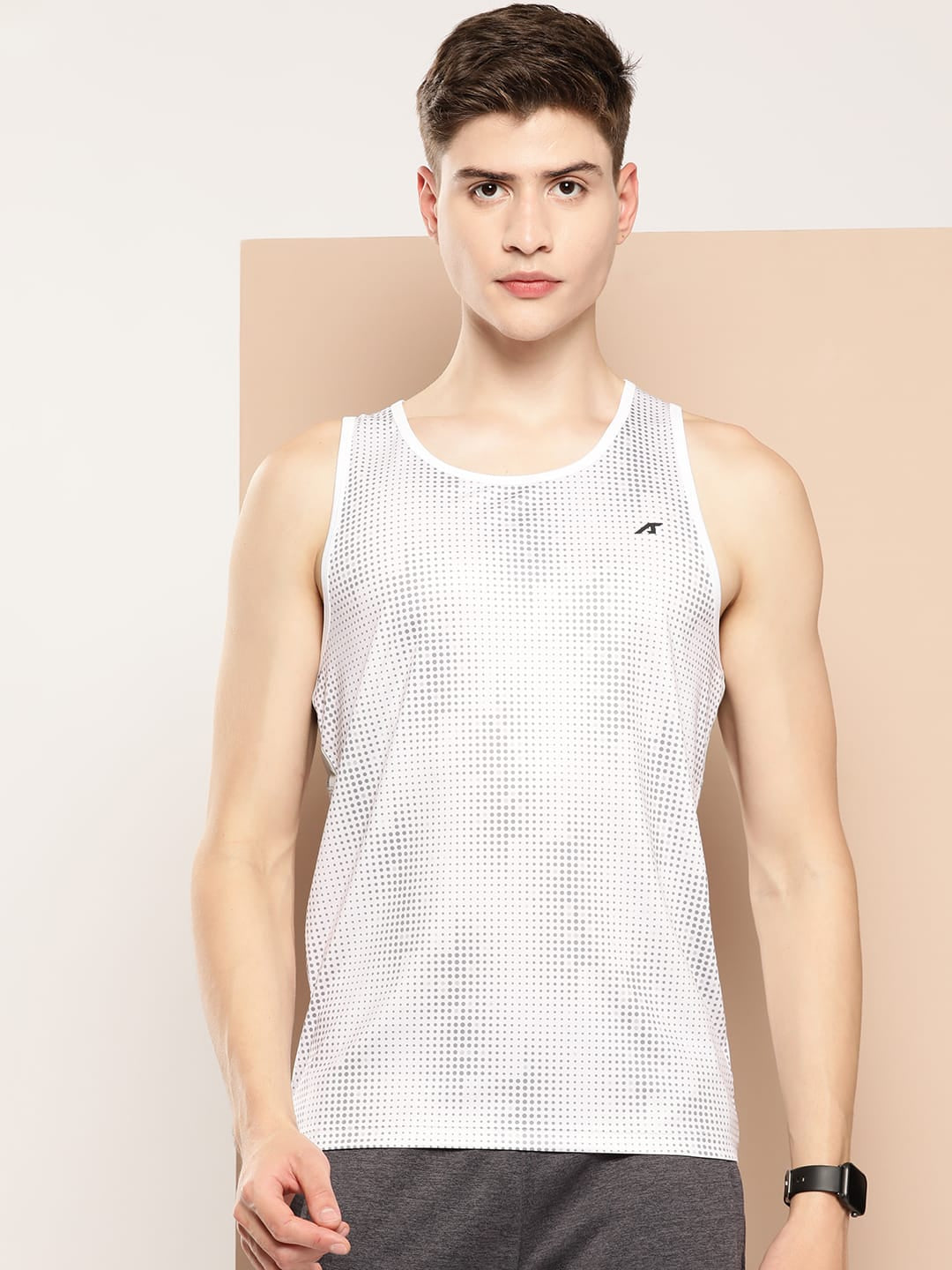 Alcis Men Printed Dry Tech Slim Fit Vest