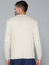 Alcis Men Off White Solid Sweatshirt