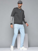 Alcis Men Characoal Solid Sweatshirt