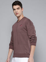 Alcis Men Mauve Solid Sweatshirt