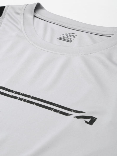 Alcis Men Grey Slim Fit Training or Gym T-shirt | Alcis